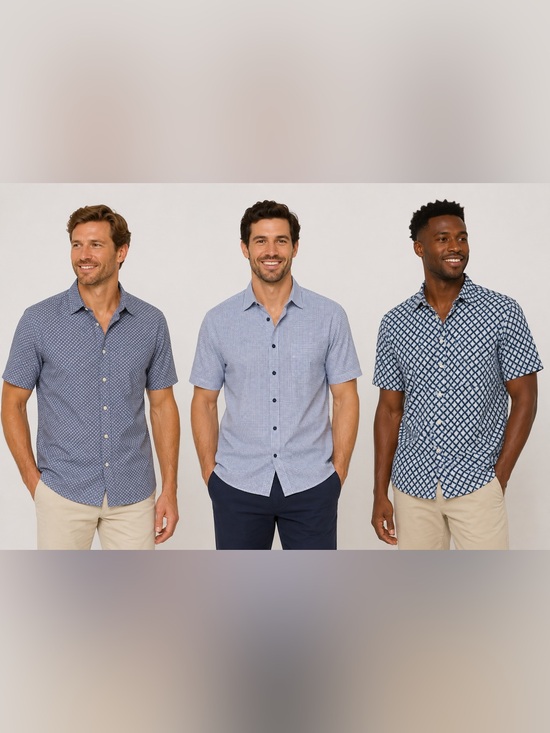 UNTUCKit Other - Set of 3 Men’s Patterned UNTUCKit Casual Button Down Short Sleeve Tops XL